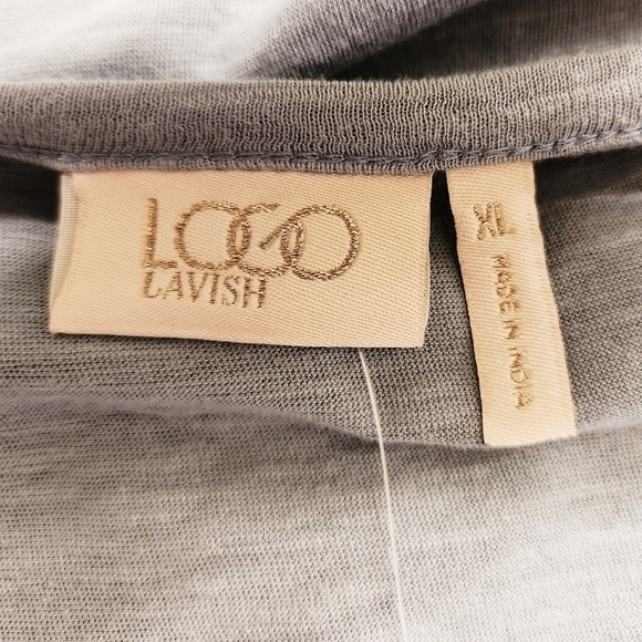 NWOT Logo Lavish Lori Goldstein Blue Ombre Beaded Sleeveless Tunic Tank top XL - Picture 2 of 10